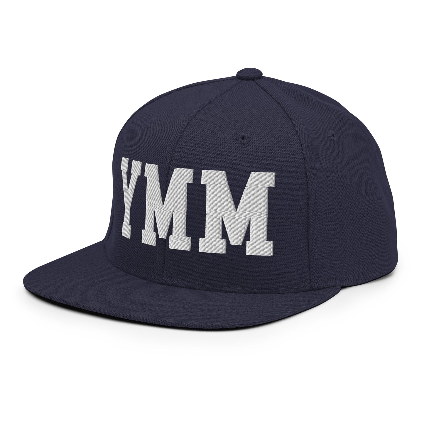 College-Style Classic Snapback Hat • White • YMM Fort McMurray • YHM Designs - Image 17