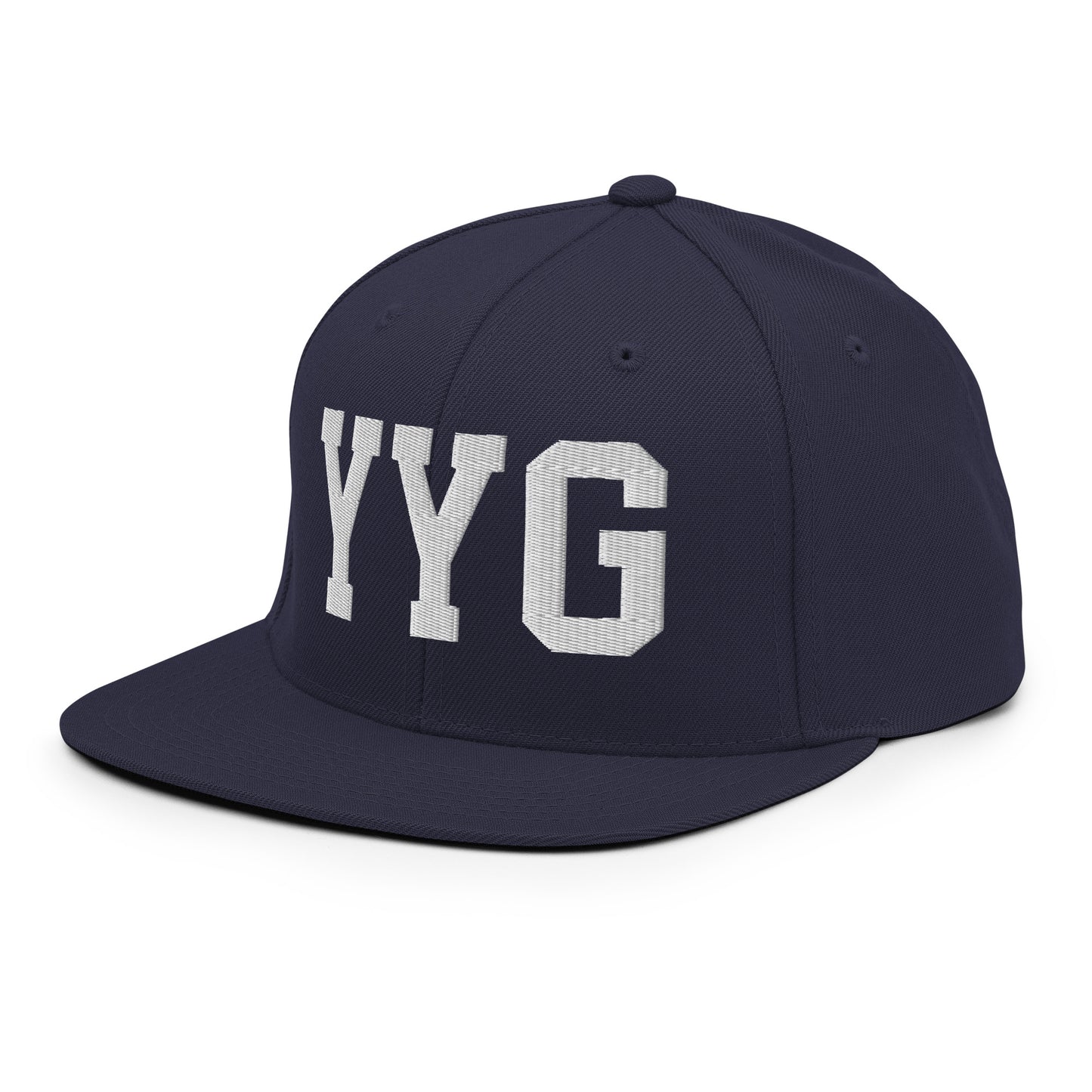 College-Style Classic Snapback Hat • White • YYG Charlottetown • YHM Designs - Image 17