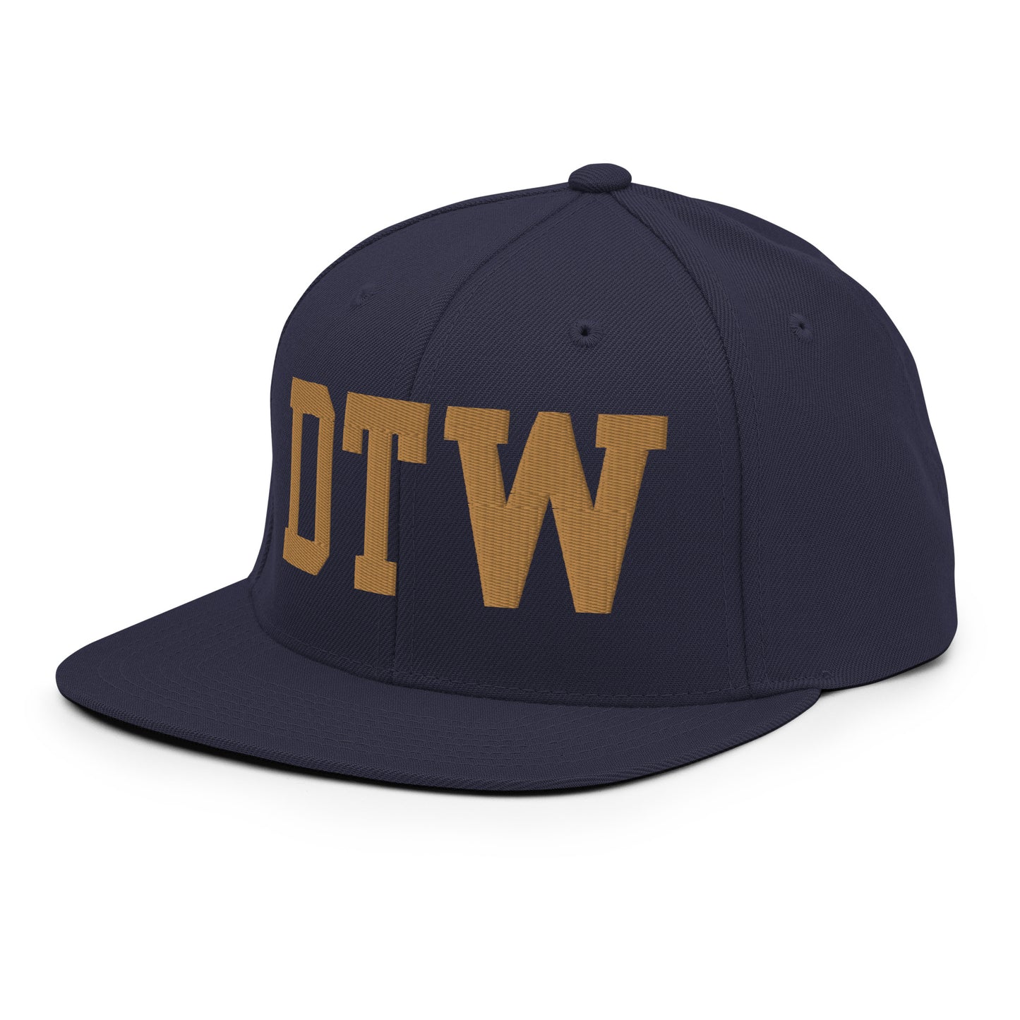 College-Style Classic Snapback Hat • Old Gold • DTW Detroit Souvenir • YHM Designs - Image 16