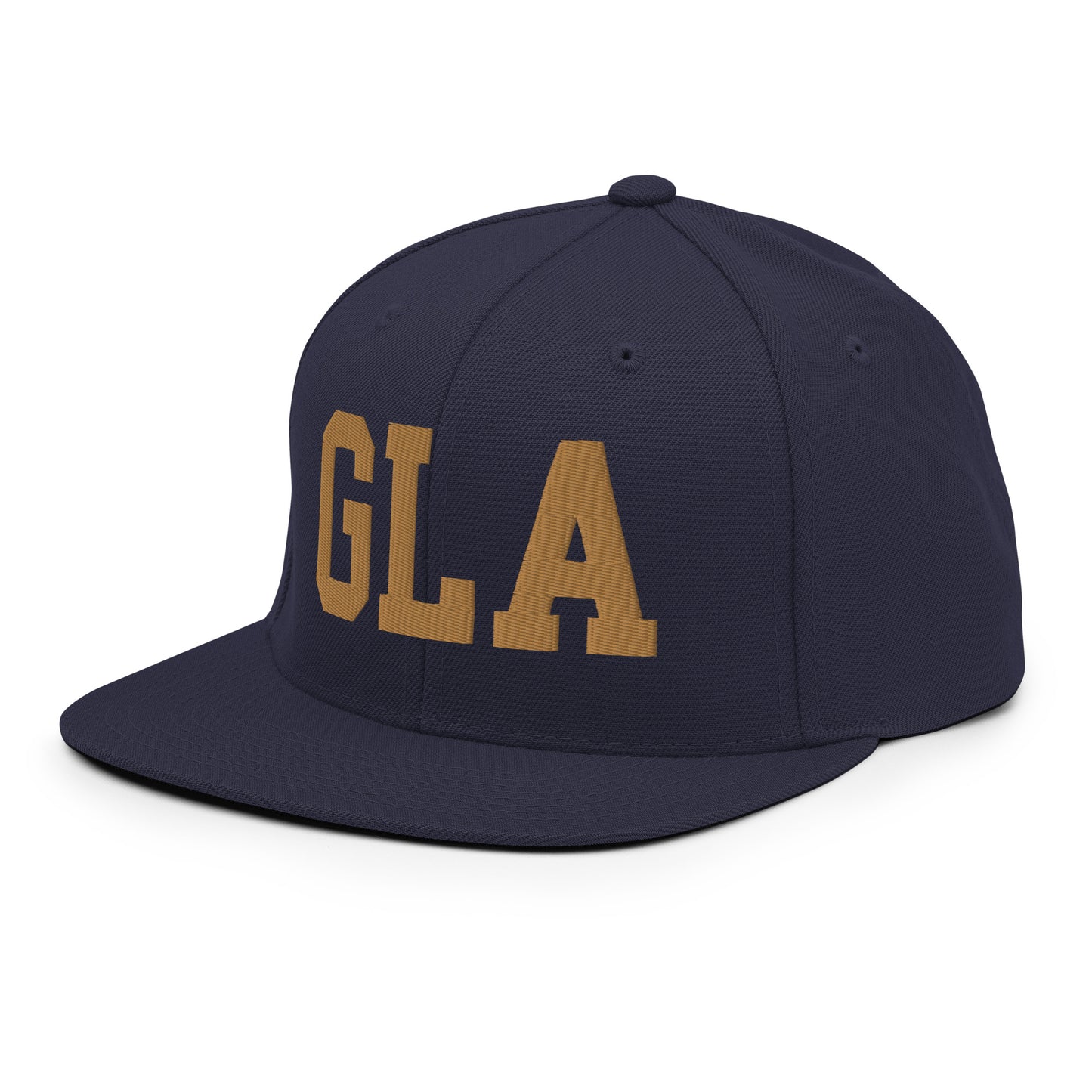 College-Style Classic Snapback Hat • Old Gold • GLA Glasgow • YHM Designs - Image 16