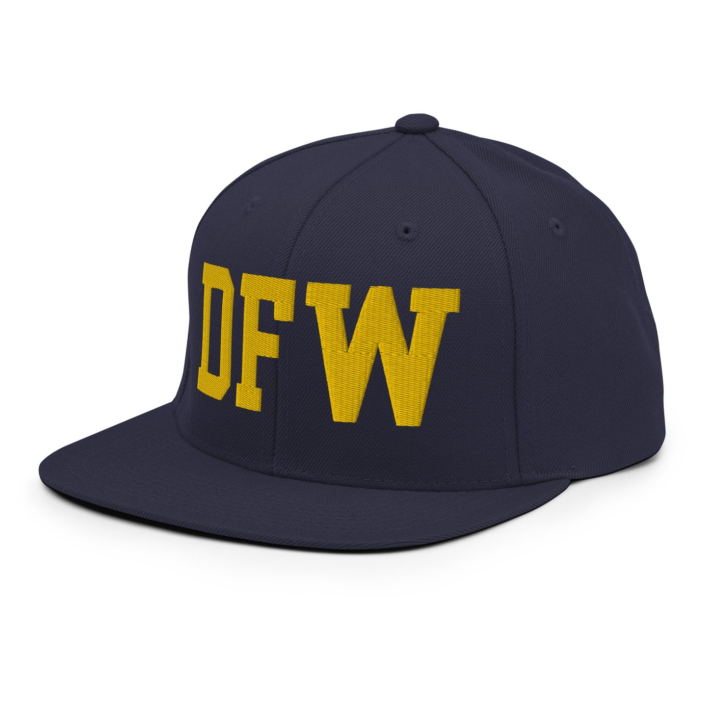 College-Style Classic Snapback Hat • Gold • DFW Dallas • YHM Designs - Image 01