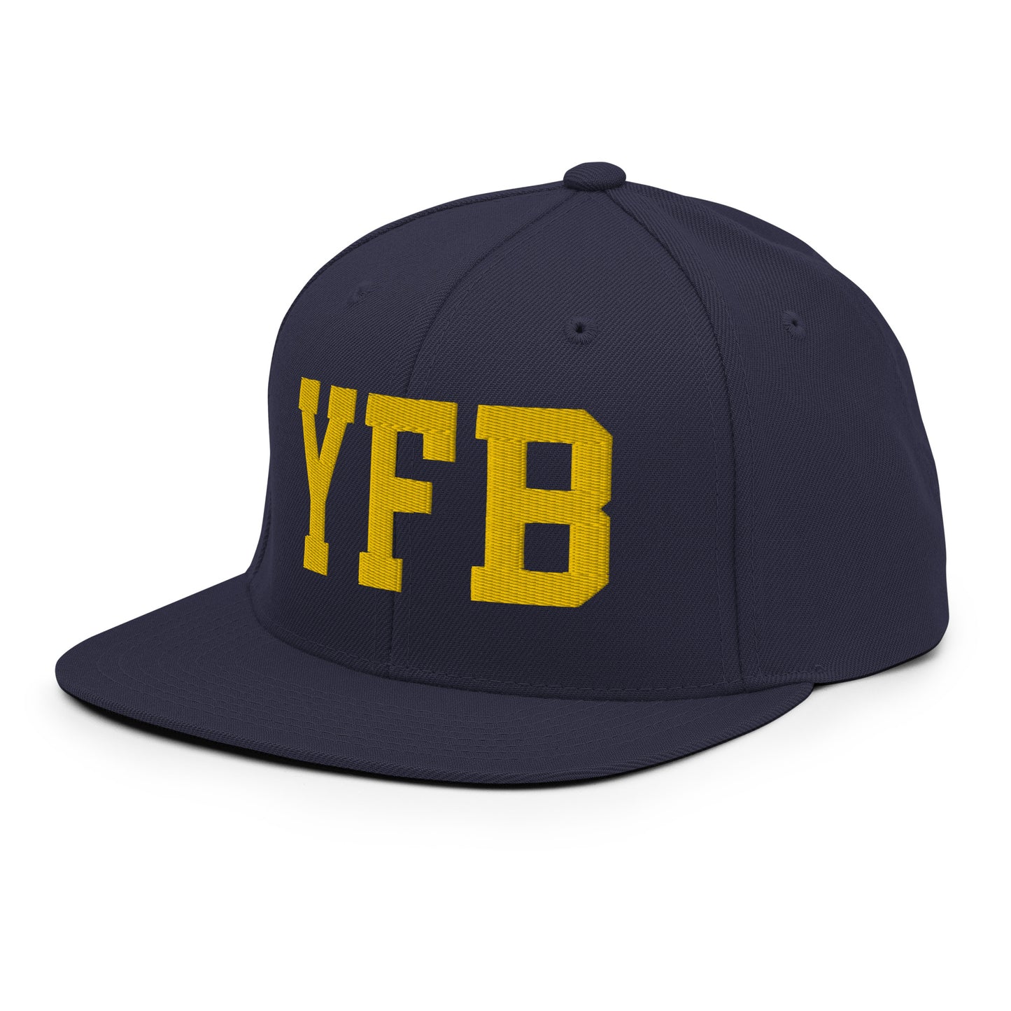 College-Style Classic Snapback Hat • Gold • YFB Iqaluit Souvenir • YHM Designs - Image 01