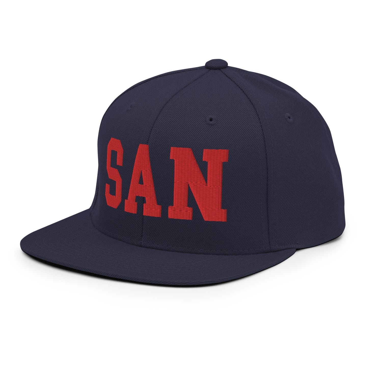 College-Style Classic Snapback Hat • Red • SAN San Diego • YHM Designs - Image 17