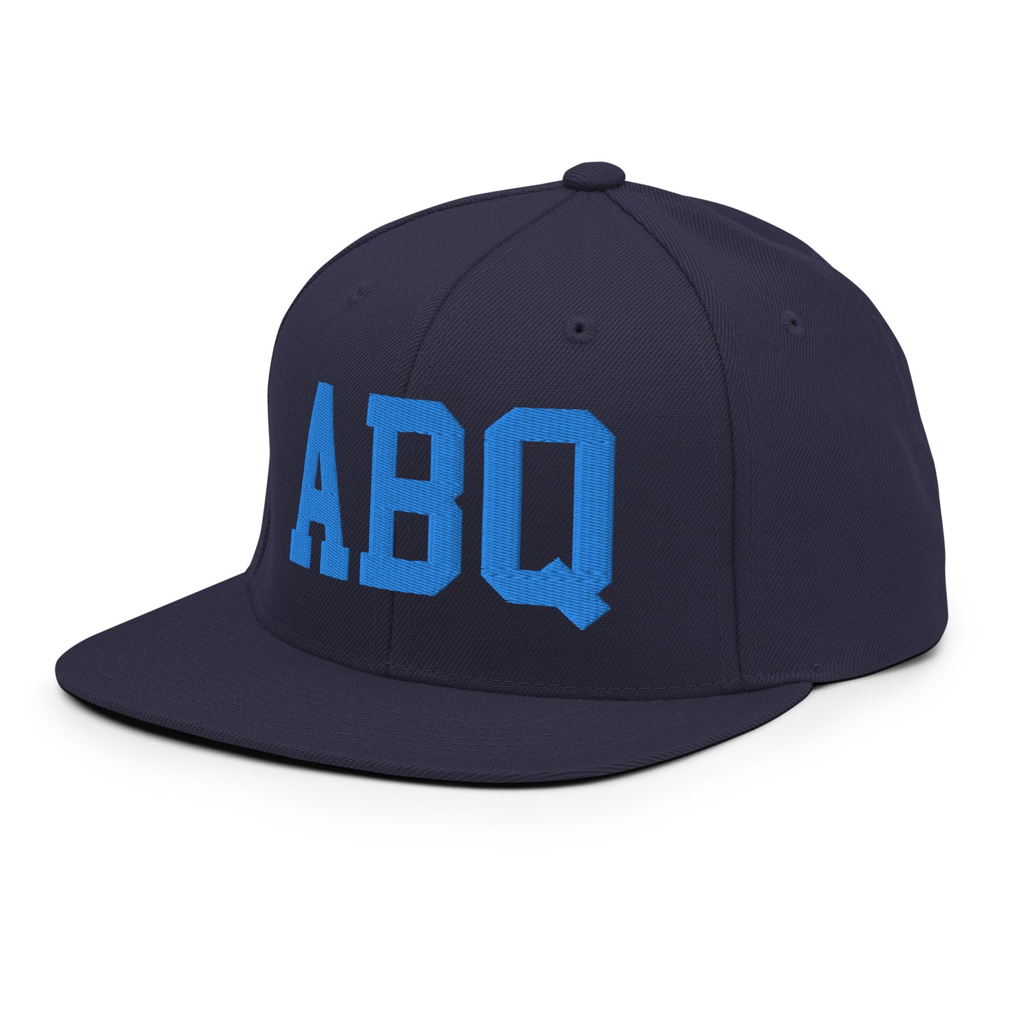 College-Style Classic Snapback Hat • Aqua Blue • ABQ Albuquerque • YHM Designs - Image 01