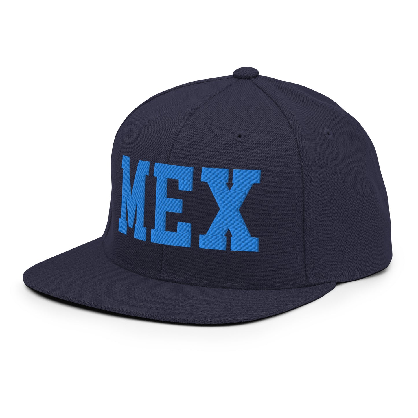 College-Style Classic Snapback Hat • Aqua Blue • MEX Mexico City • YHM Designs - Image 01