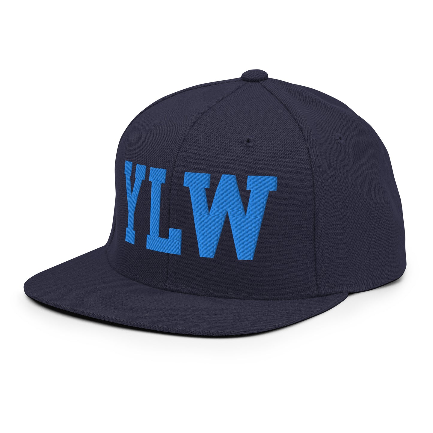 College-Style Classic Snapback Hat • Aqua Blue • YLW Kelowna • YHM Designs - Image 01