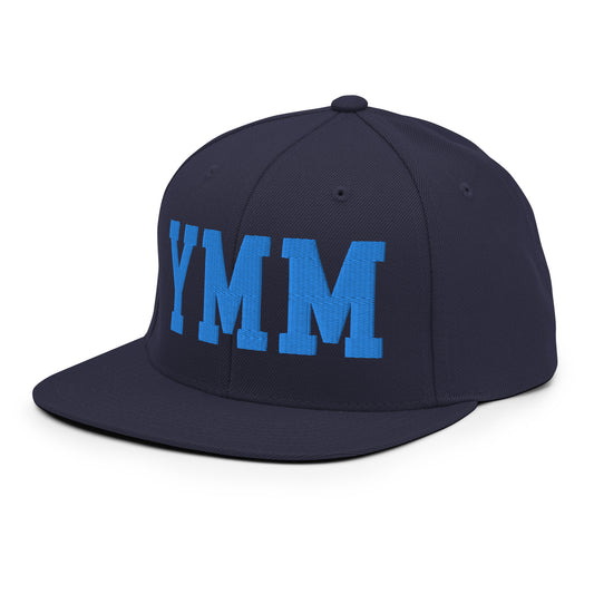 College-Style Classic Snapback Hat • Aqua Blue • YMM Fort McMurray Souvenir • YHM Designs - Image 01