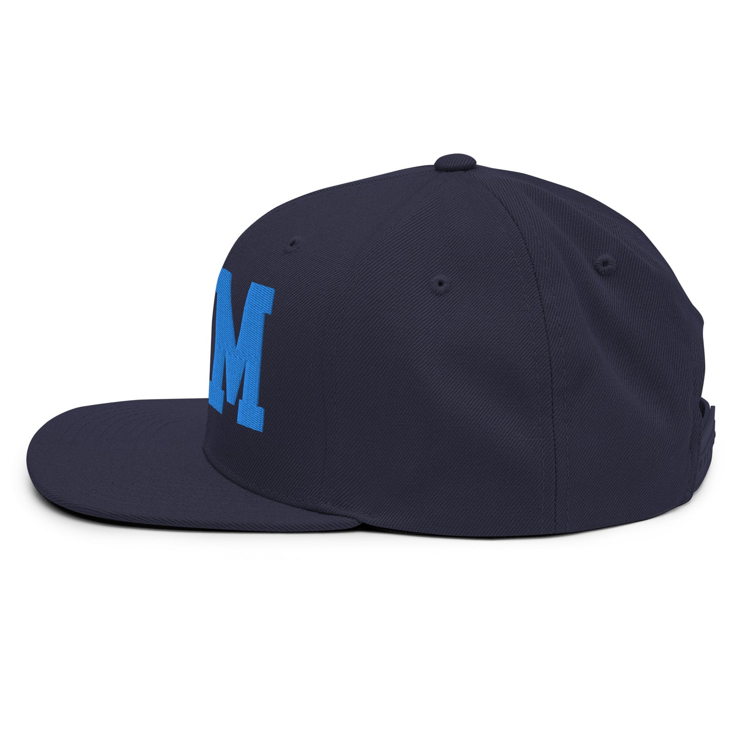 College-Style Classic Snapback Hat • Aqua Blue • YQM Moncton • YHM Designs - Image 09