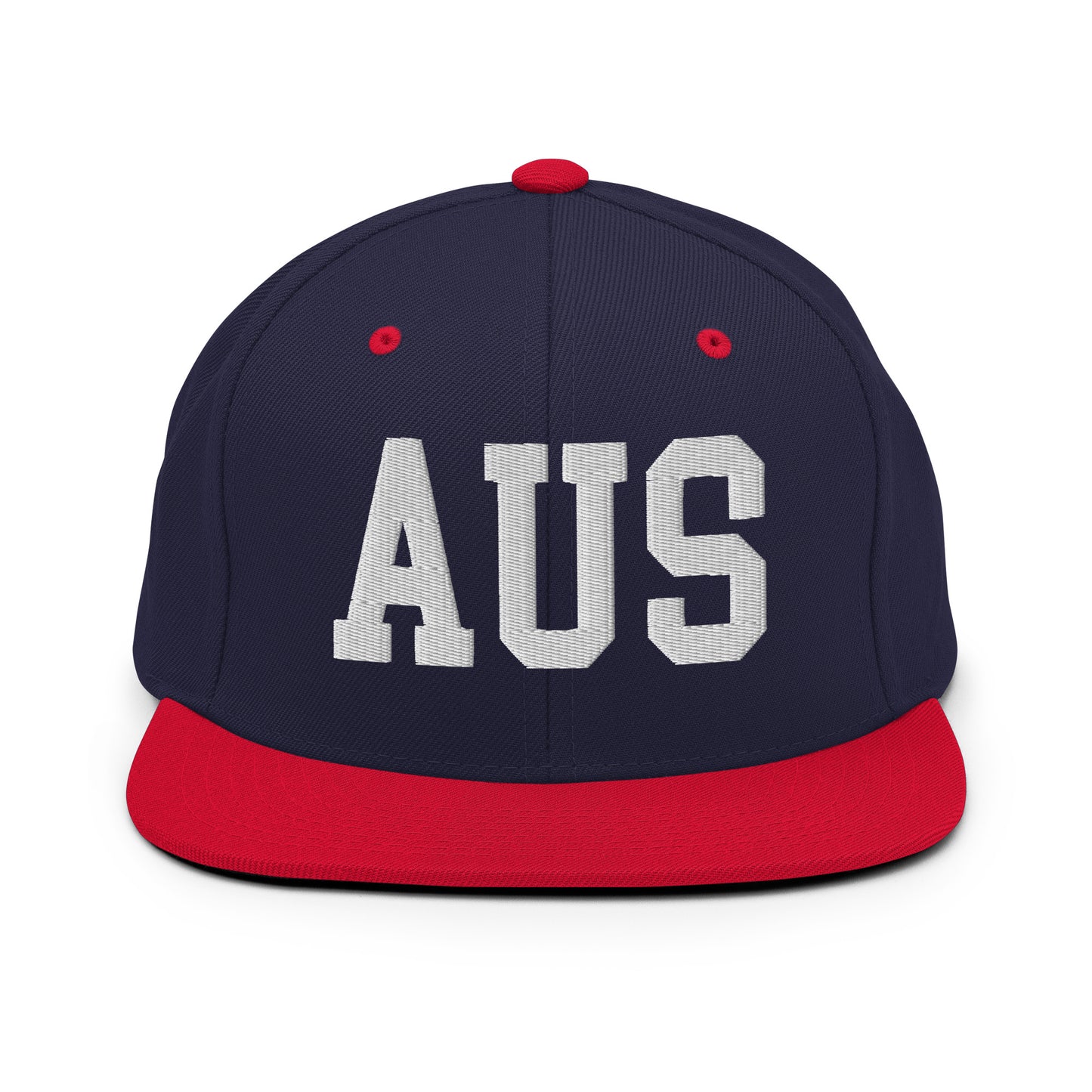 College-Style Classic Snapback Hat • White • AUS Austin Souvenir • YHM Designs - Image 19