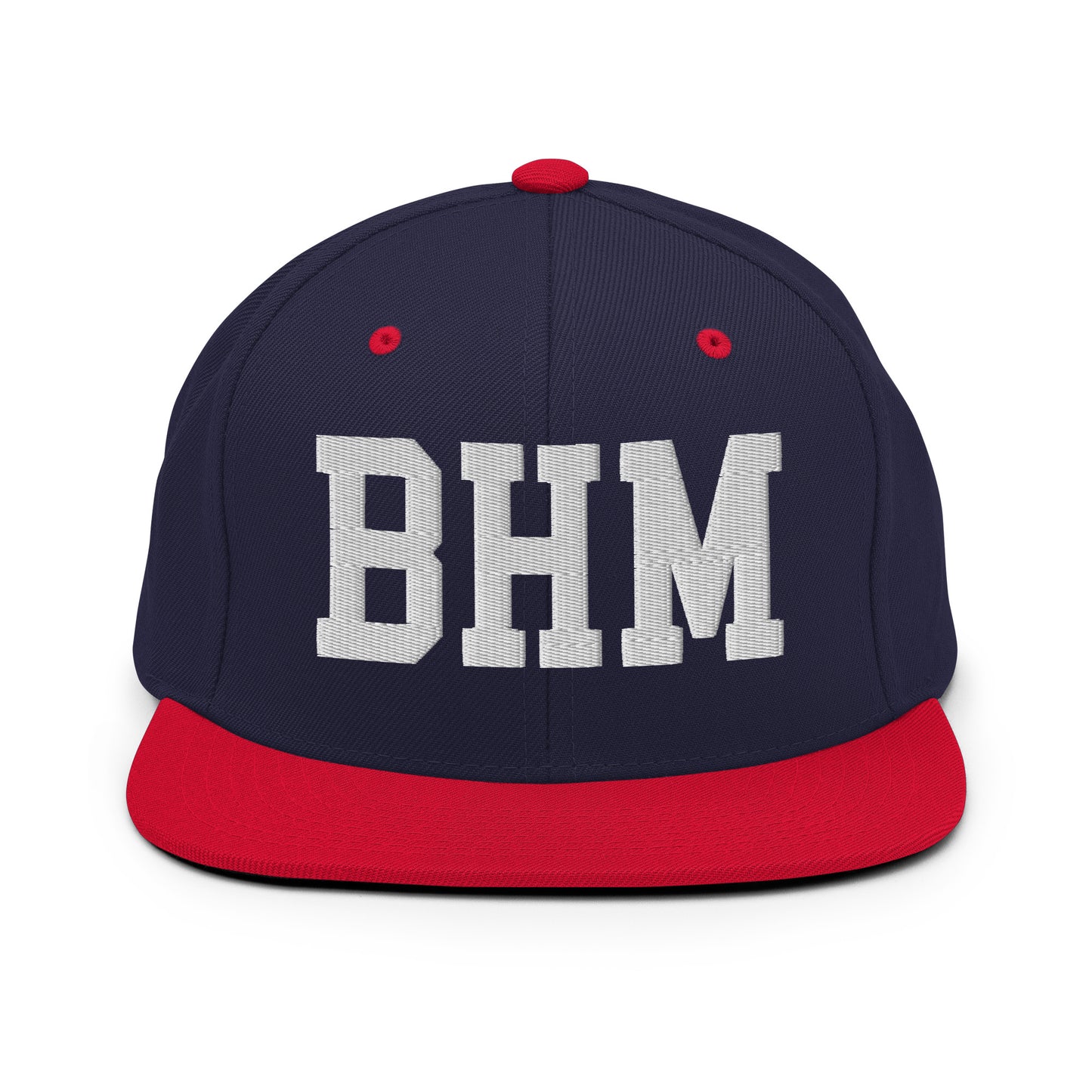 College-Style Classic Snapback Hat • White • BHM Birmingham • YHM Designs - Image 19