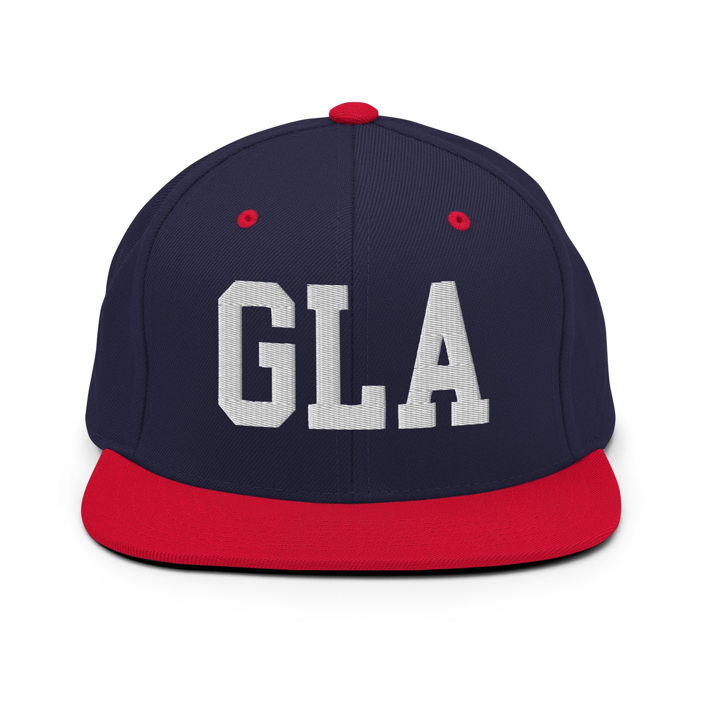College-Style Classic Snapback Hat • White • GLA Glasgow • YHM Designs - Image 19