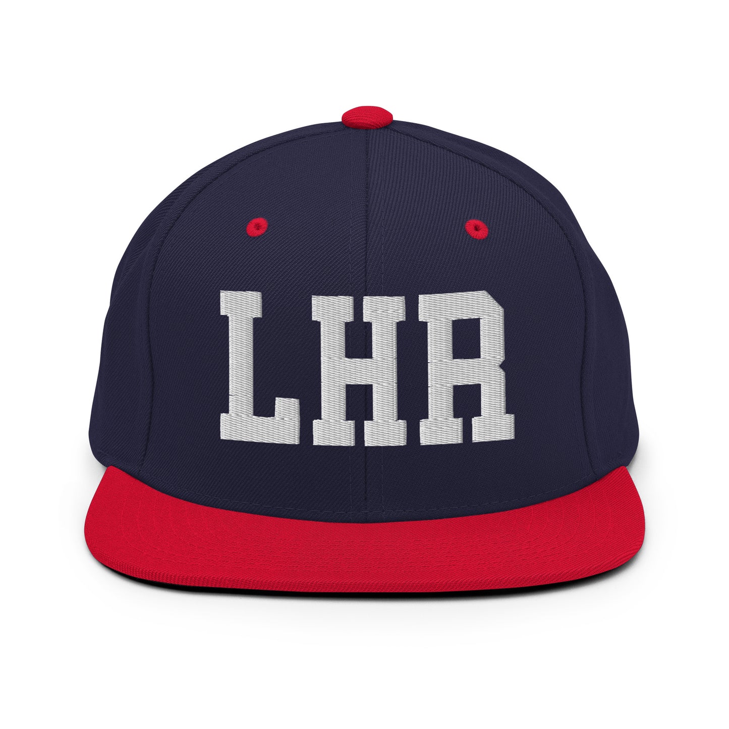 College-Style Classic Snapback Hat • White • LHR London Souvenir • YHM Designs - Image 19