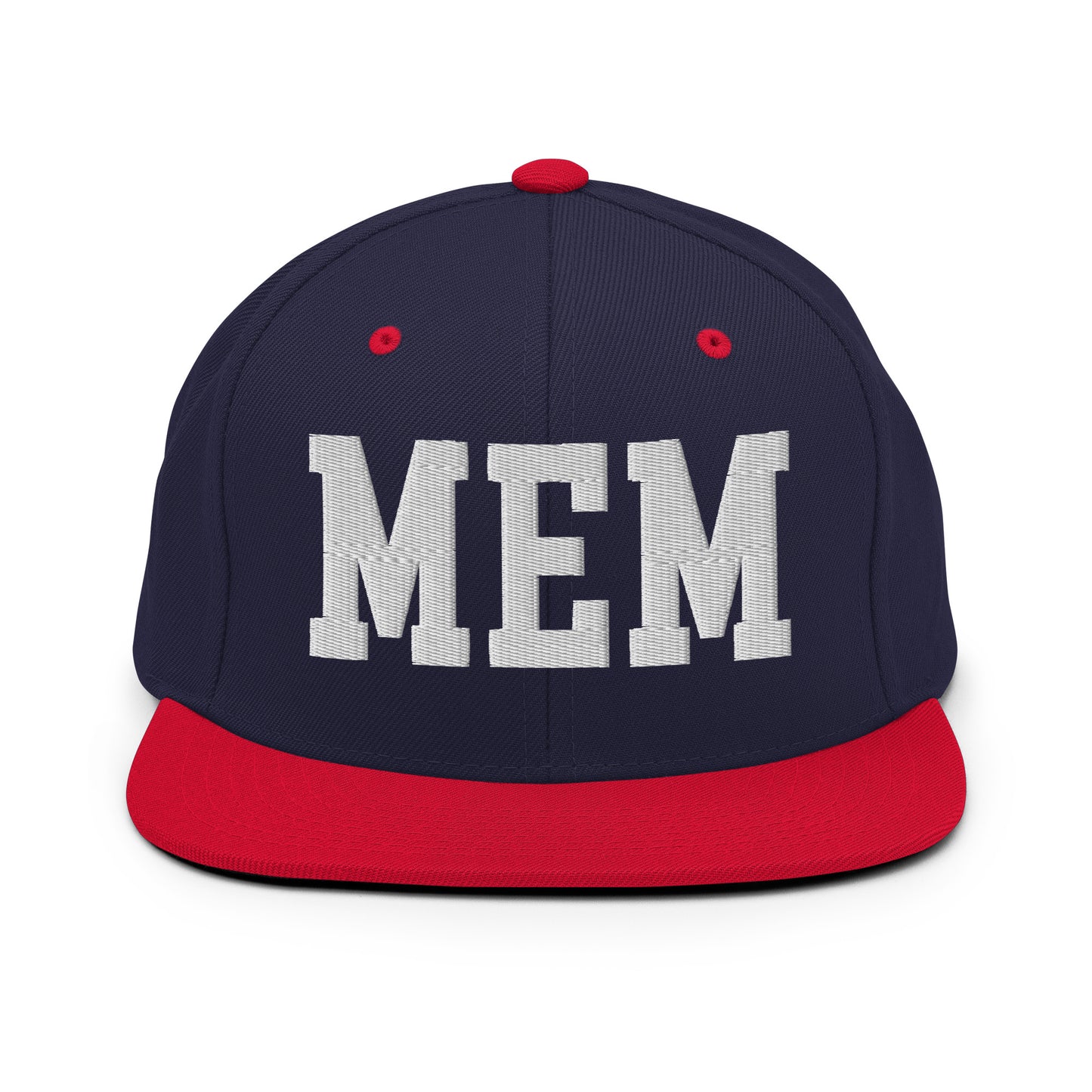 College-Style Classic Snapback Hat • White • MEM Memphis • YHM Designs - Image 19