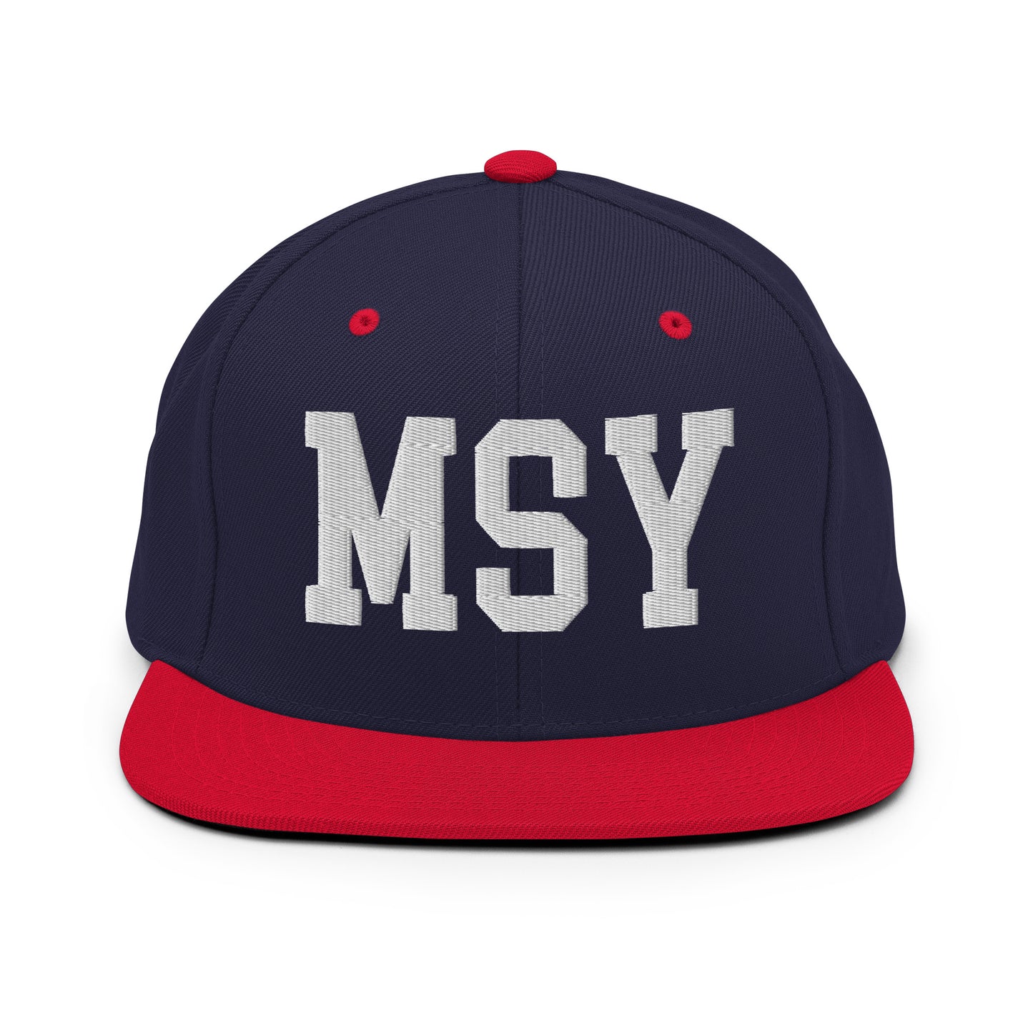 College-Style Classic Snapback Hat • White • MSY New Orleans Souvenir • YHM Designs - Image 19