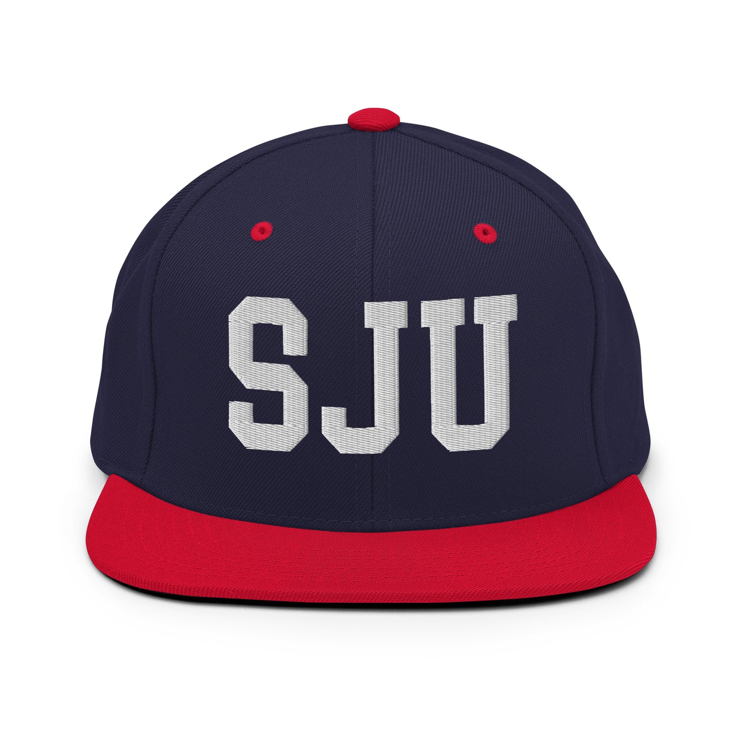 College-Style Classic Snapback Hat • White • SJU San Juan Souvenir • YHM Designs - Image 19
