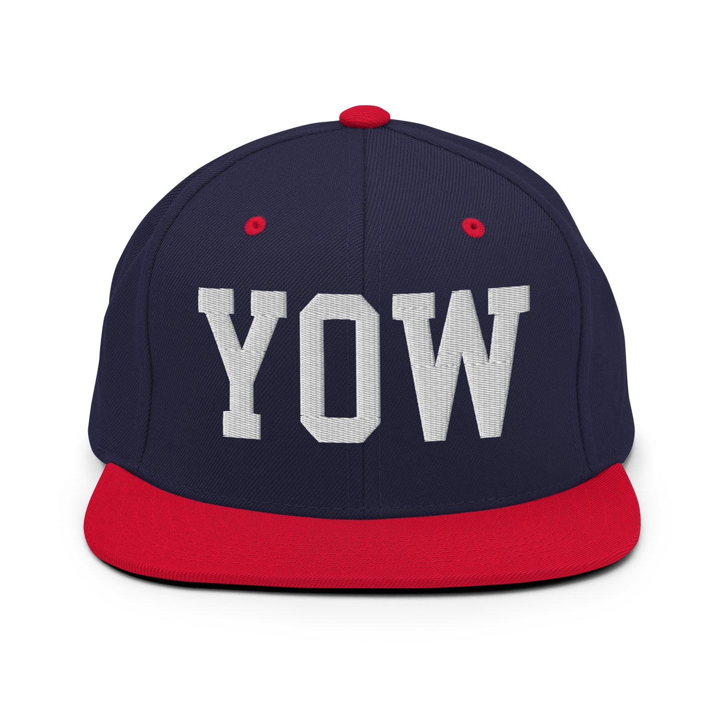 College-Style Classic Snapback Hat • White • YOW Ottawa • YHM Designs - Image 19