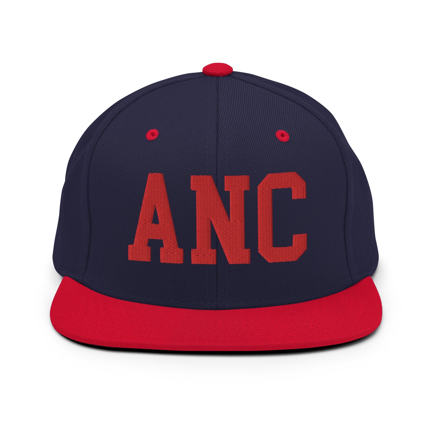 College-Style Classic Snapback Hat • Red • ANC Anchorage • YHM Designs - Image 19
