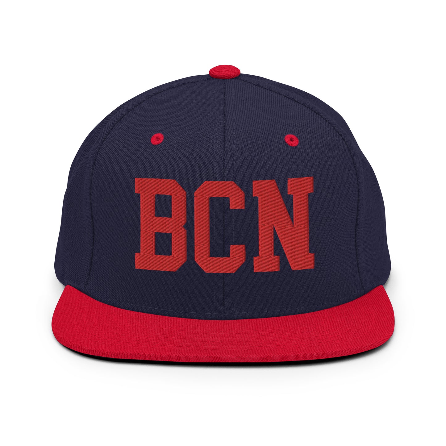 College-Style Classic Snapback Hat • Red • BCN Barcelona • YHM Designs - Image 19