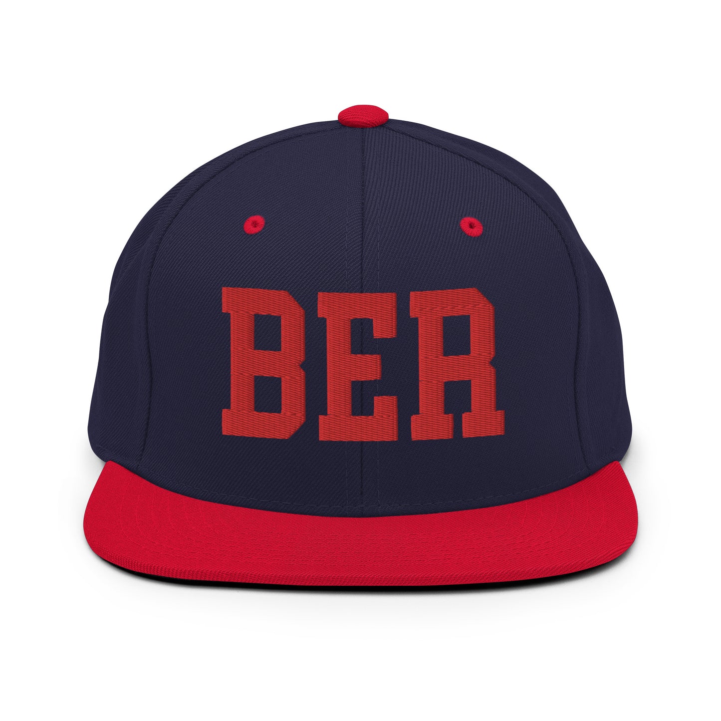 College-Style Classic Snapback Hat • Red • BER Berlin • YHM Designs - Image 19