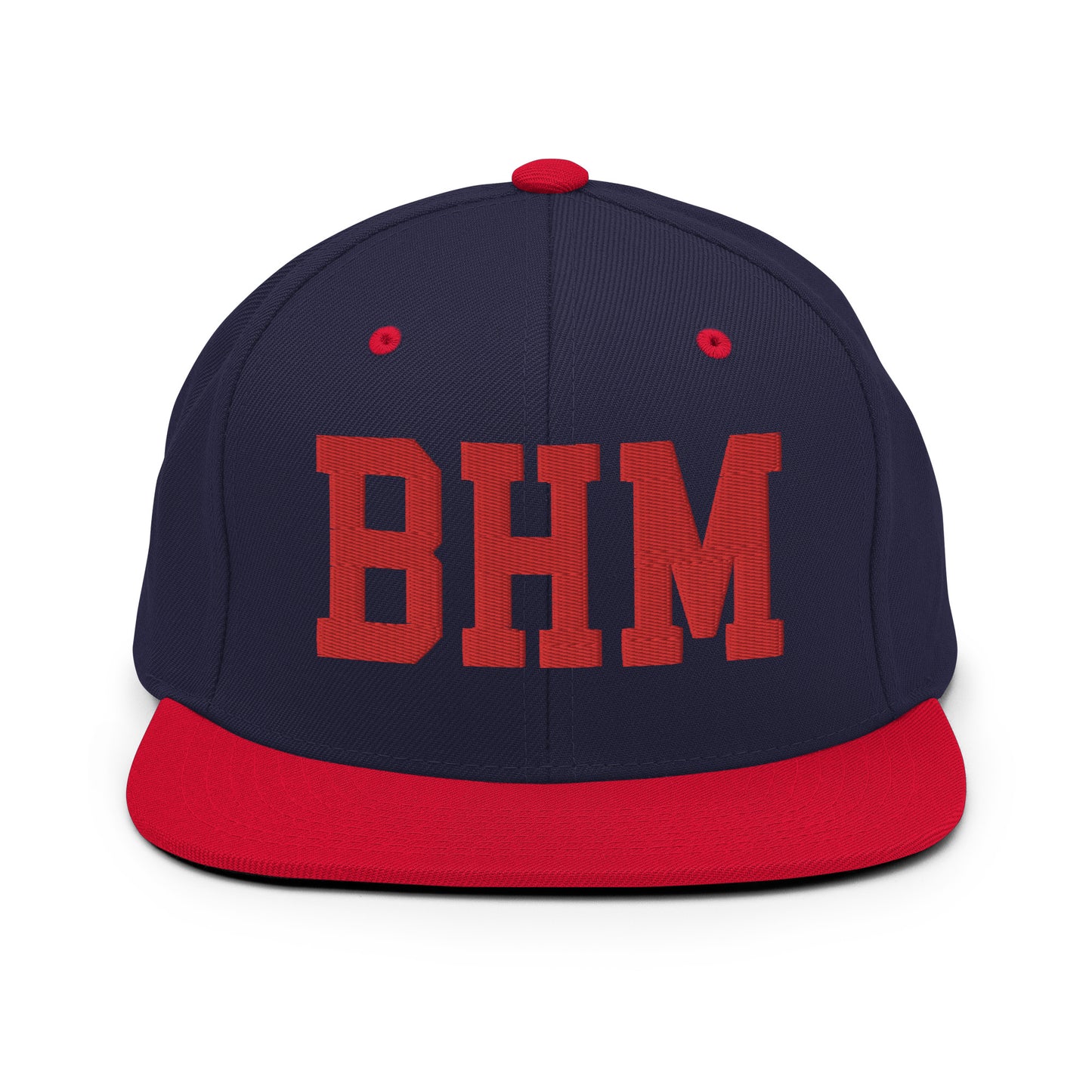 College-Style Classic Snapback Hat • Red • BHM Birmingham • YHM Designs - Image 19
