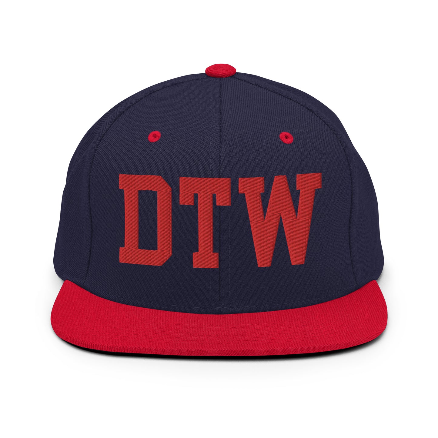 College-Style Classic Snapback Hat • Red • DTW Detroit • YHM Designs - Image 19