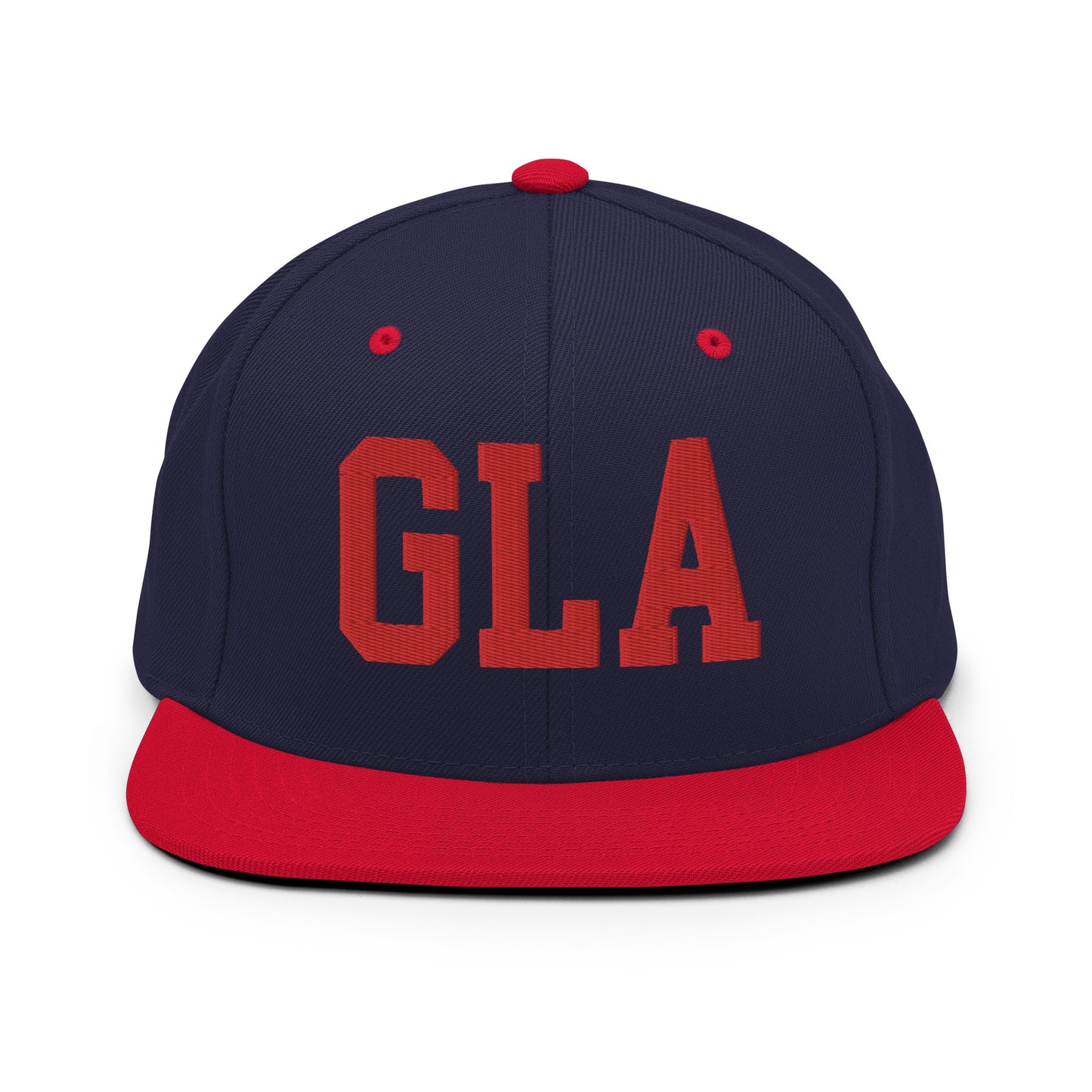 College-Style Classic Snapback Hat • Red • GLA Glasgow • YHM Designs - Image 19