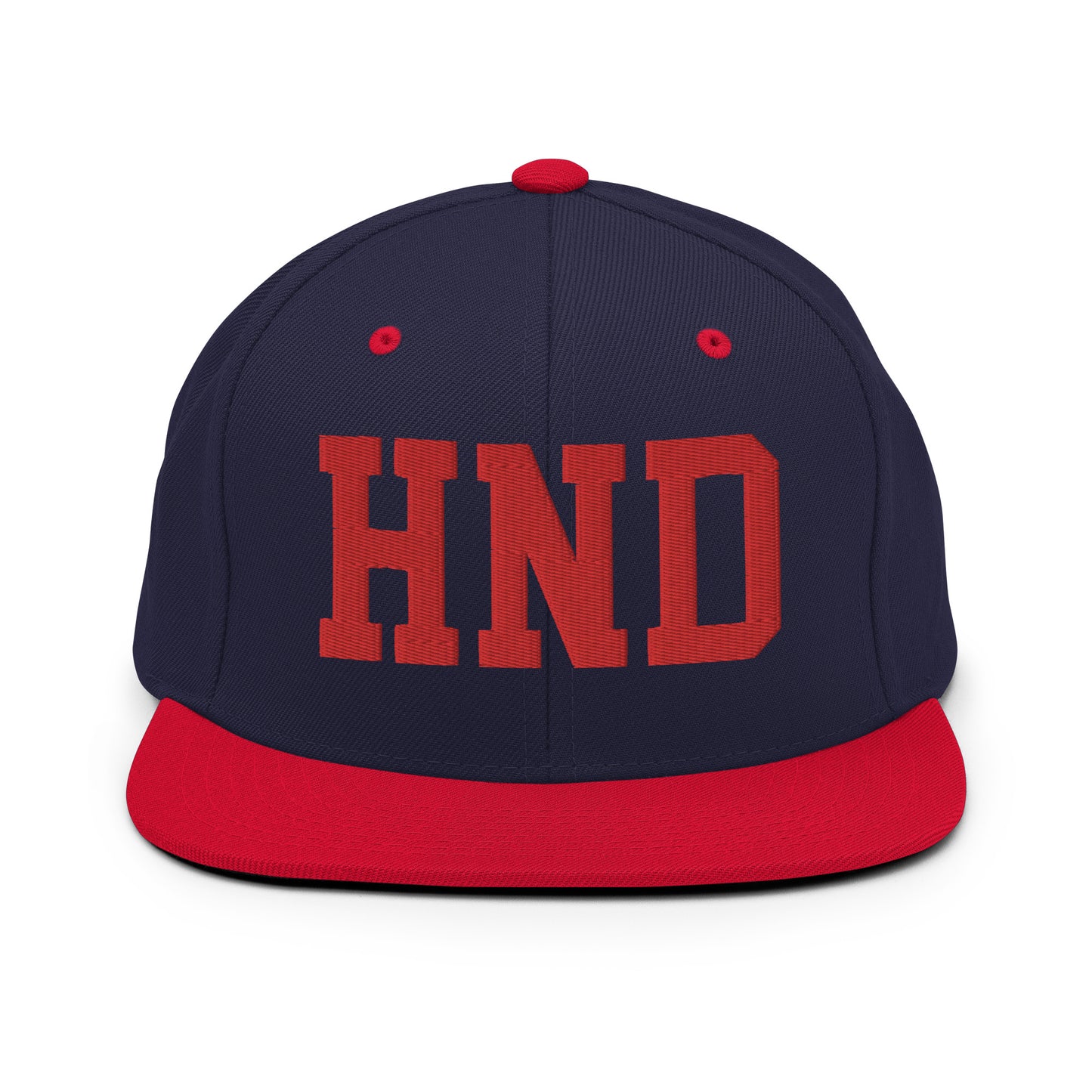 College-Style Classic Snapback Hat • Red • HND Tokyo • YHM Designs - Image 19