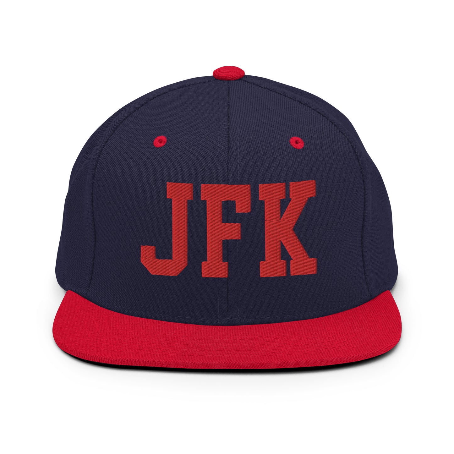 College-Style Classic Snapback Hat • Red • JFK New York City • YHM Designs - Image 19