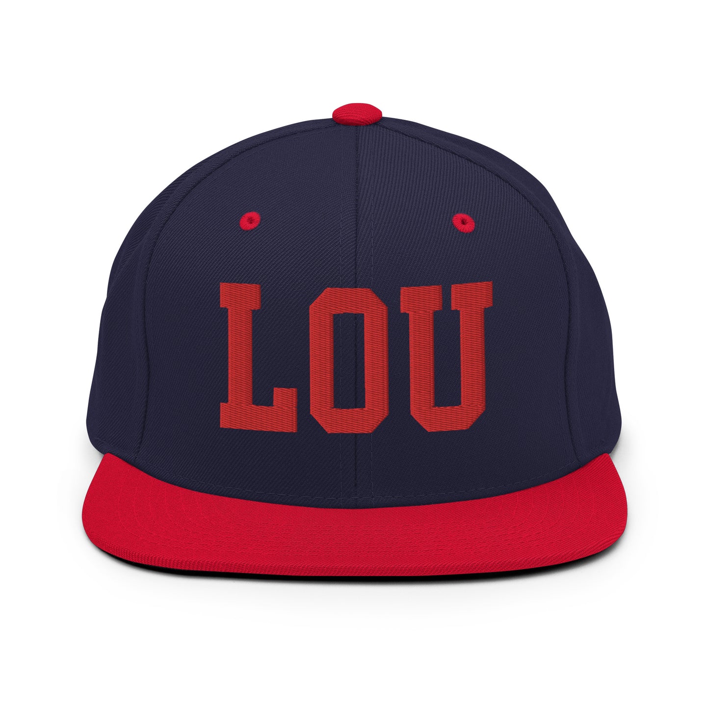 College-Style Classic Snapback Hat • Red • LOU Louisville • YHM Designs - Image 19