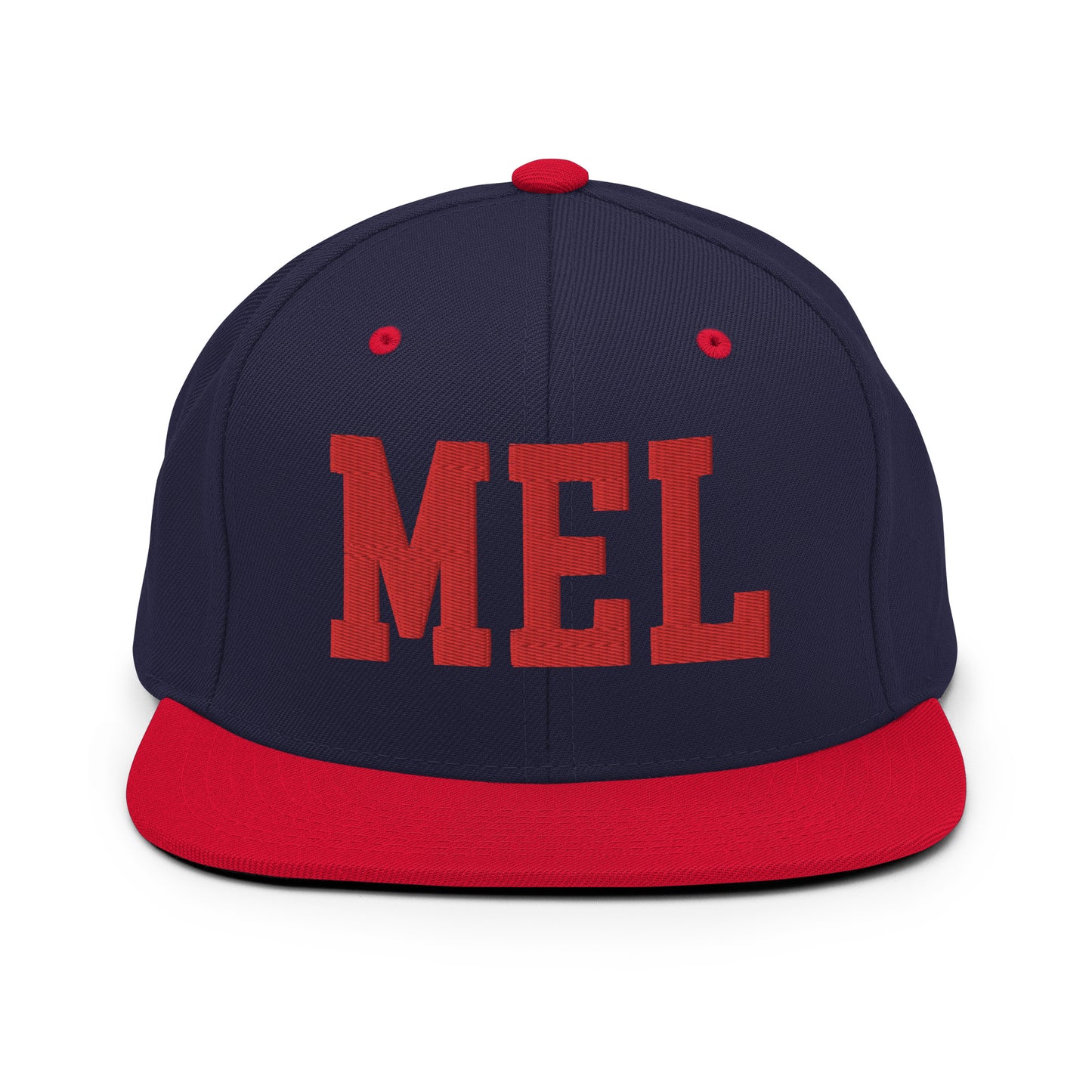 College-Style Classic Snapback Hat • Red • MEL Melbourne • YHM Designs - Image 19