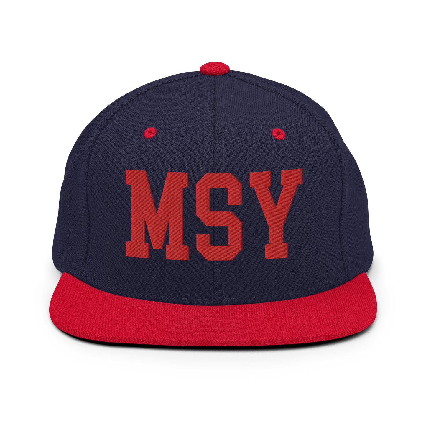 College-Style Classic Snapback Hat • Red • MSY New Orleans • YHM Designs - Image 19