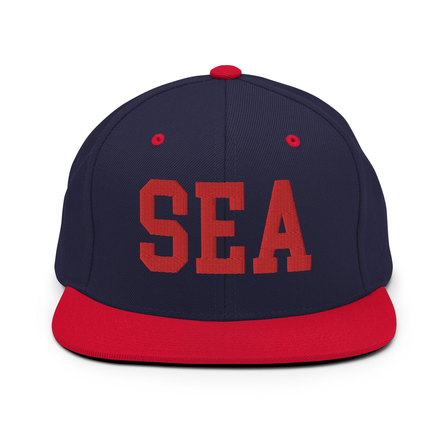 College-Style Classic Snapback Hat • Red • SEA Seattle • YHM Designs - Image 19