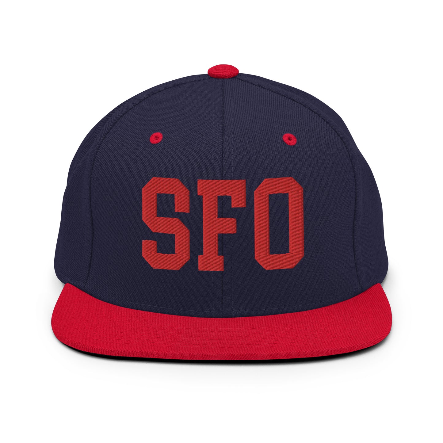 College-Style Classic Snapback Hat • Red • SFO San Francisco • YHM Designs - Image 19