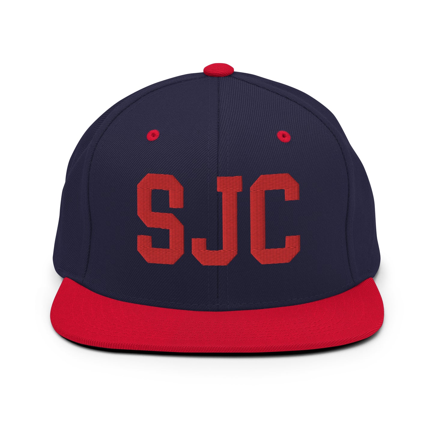 College-Style Classic Snapback Hat • Red • SJC San Jose • YHM Designs - Image 19