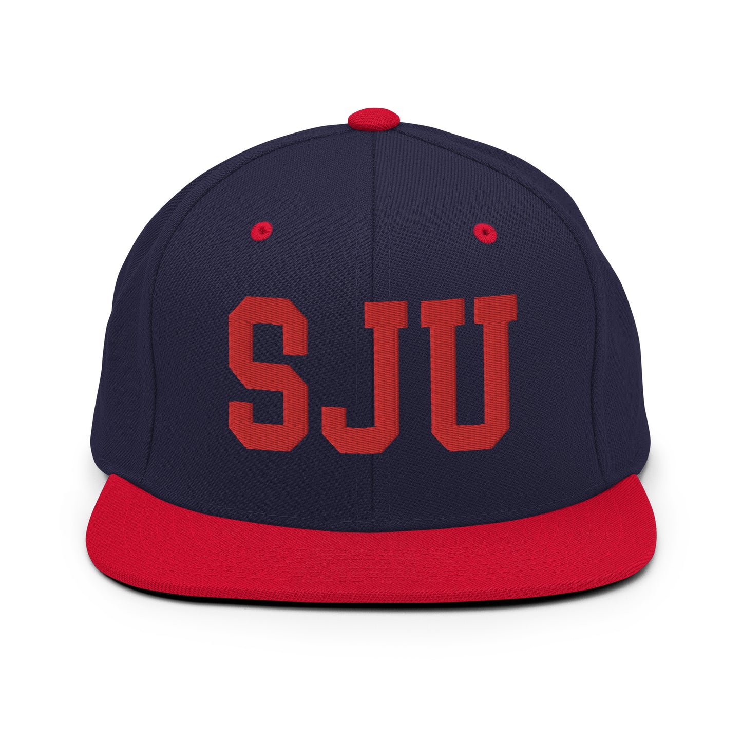 College-Style Classic Snapback Hat • Red • SJU San Juan • YHM Designs - Image 19