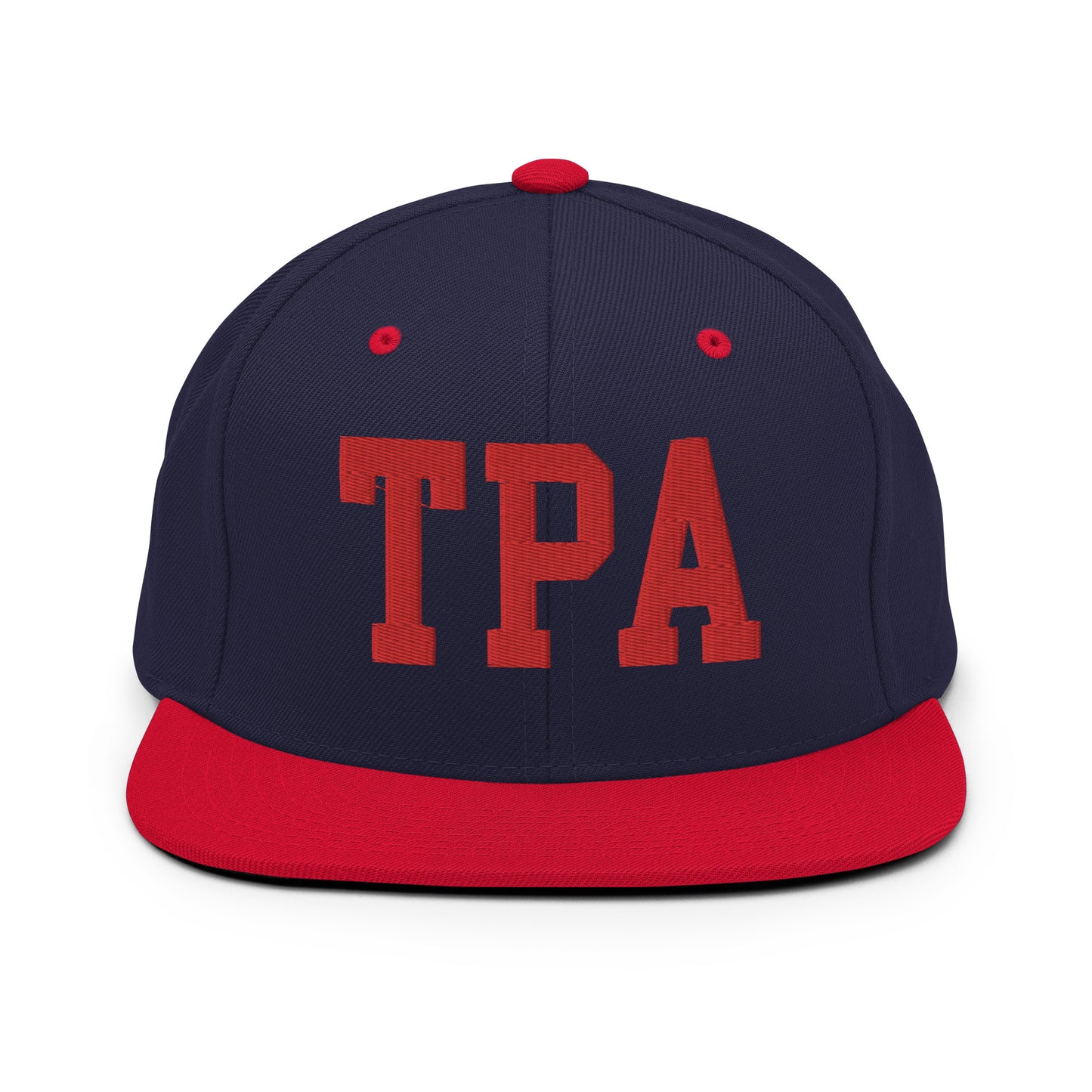 College-Style Classic Snapback Hat • Red • TPA Tampa • YHM Designs - Image 19