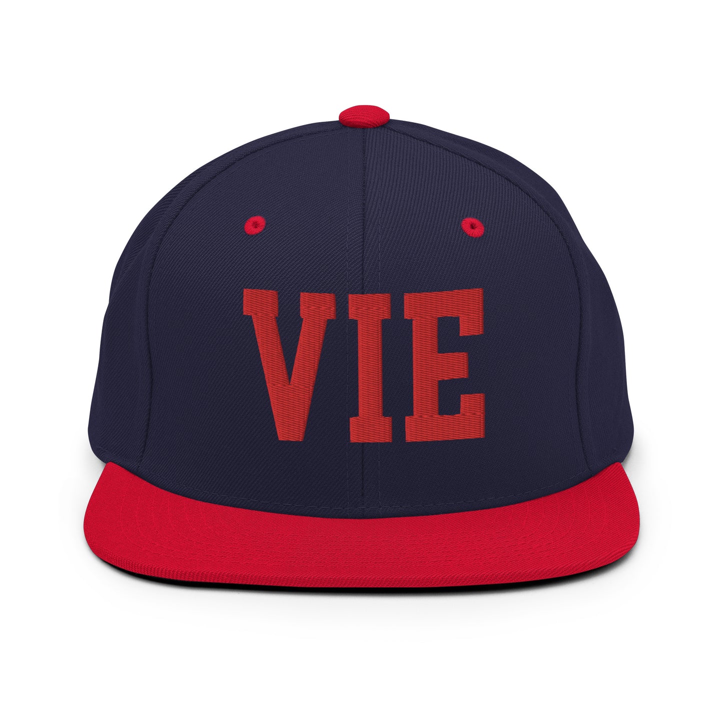 College-Style Classic Snapback Hat • Red • VIE Vienna • YHM Designs - Image 19