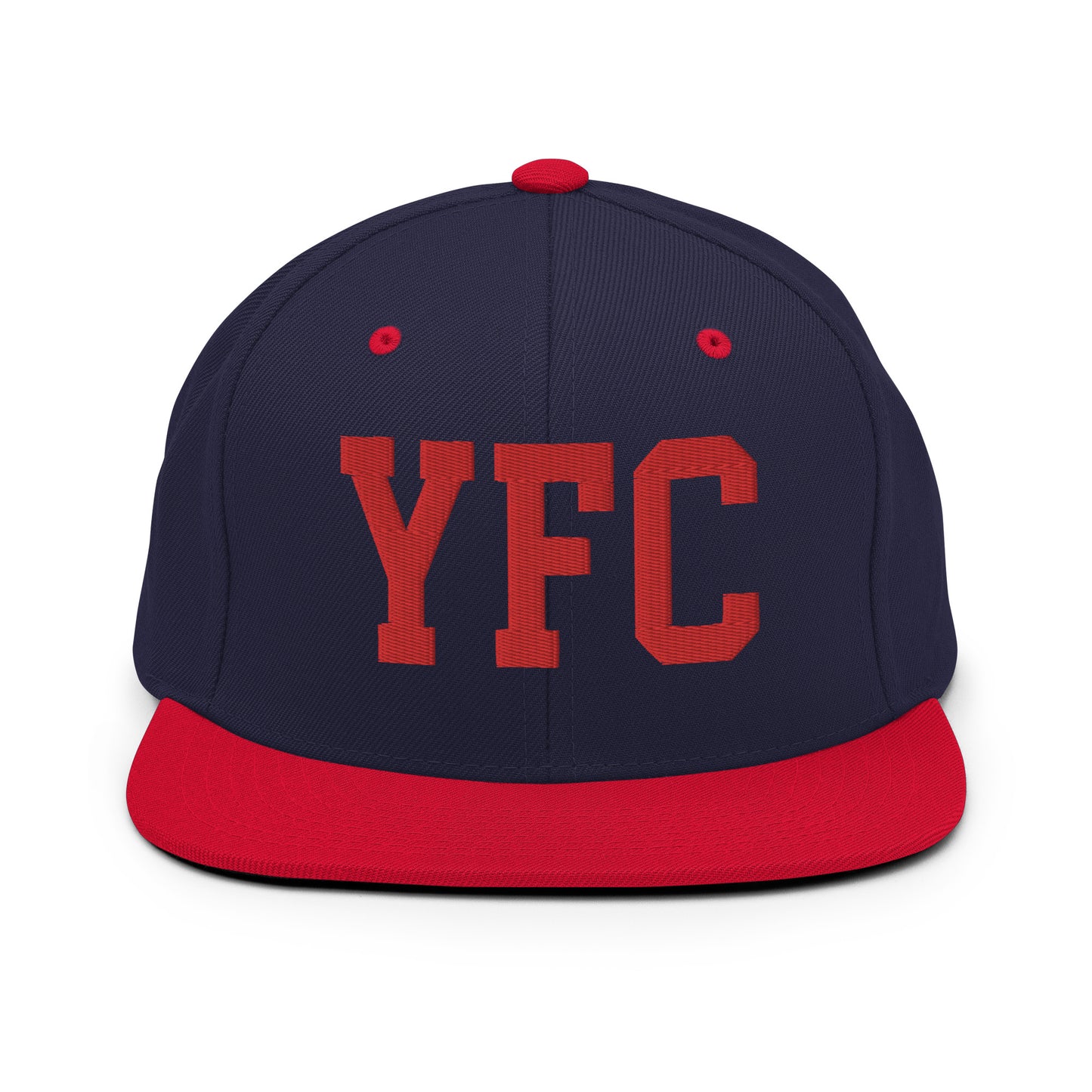 College-Style Classic Snapback Hat • Red • YFC Fredericton • YHM Designs - Image 19