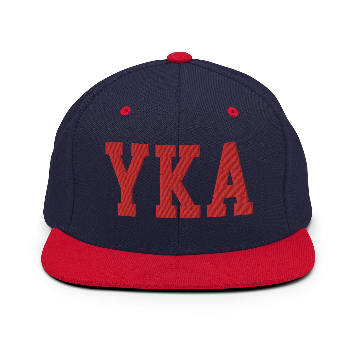 College-Style Classic Snapback Hat • Red • YKA Kamloops • YHM Designs - Image 19