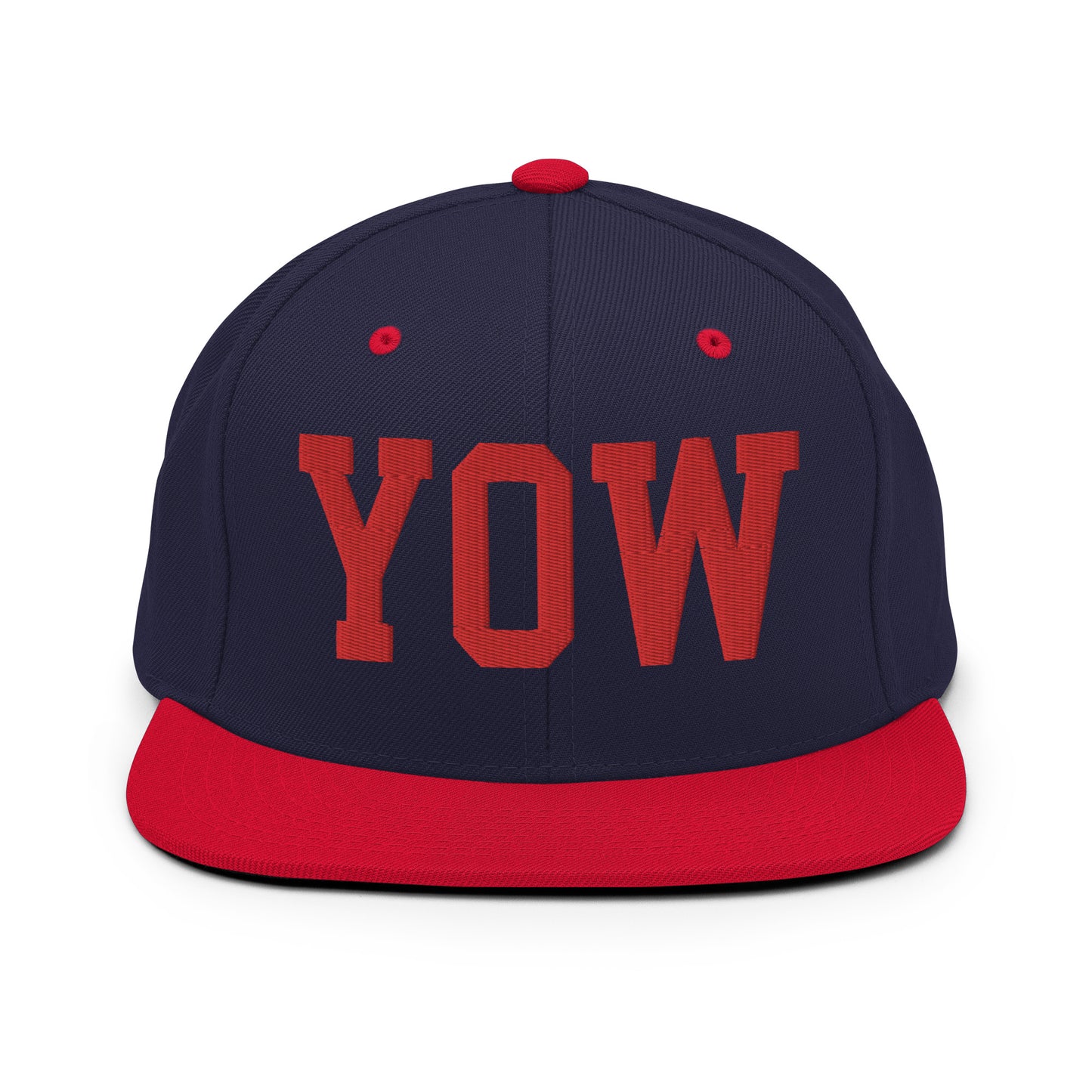 College-Style Classic Snapback Hat • Red • YOW Ottawa • YHM Designs - Image 19