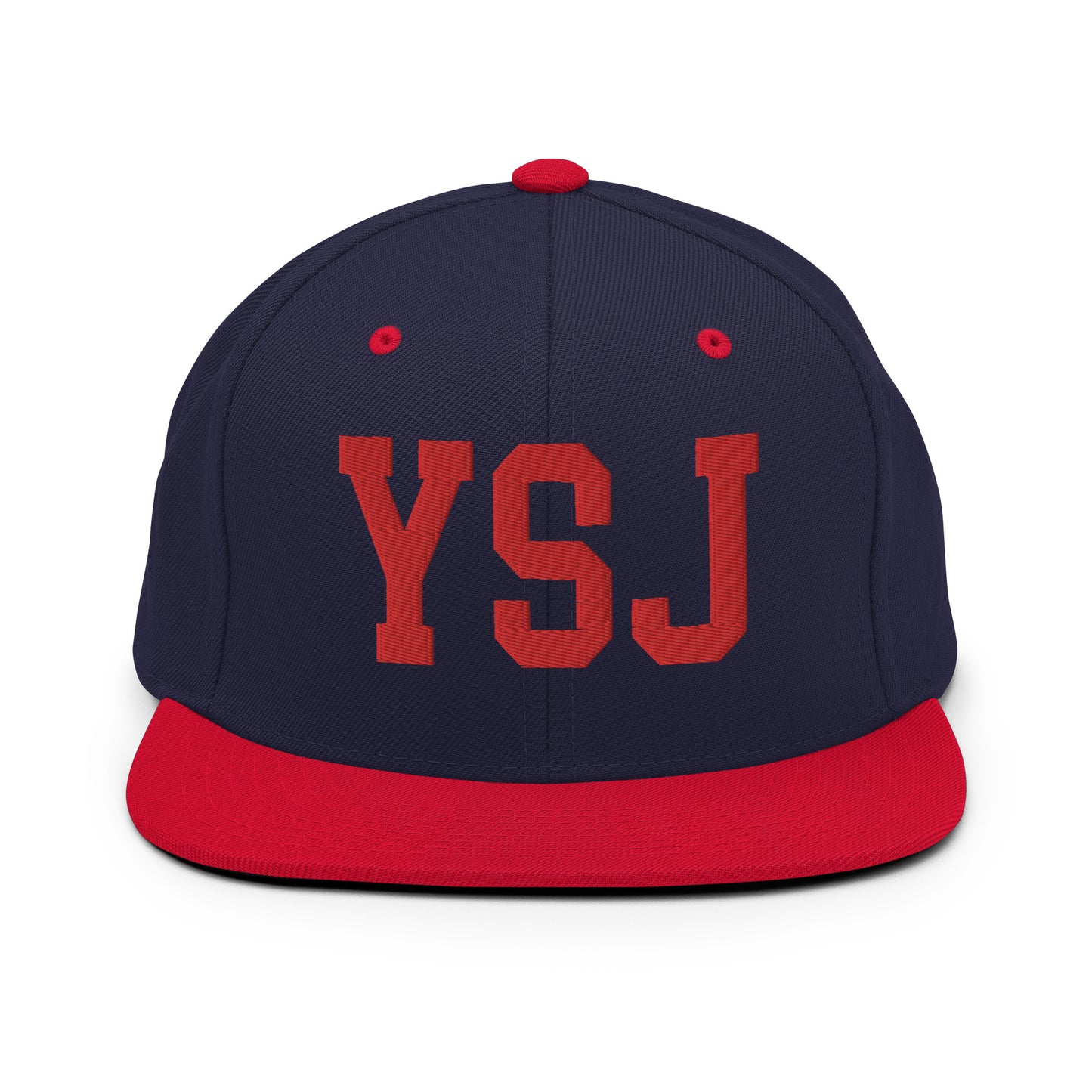 College-Style Classic Snapback Hat • Red • YSJ Saint John • YHM Designs - Image 19