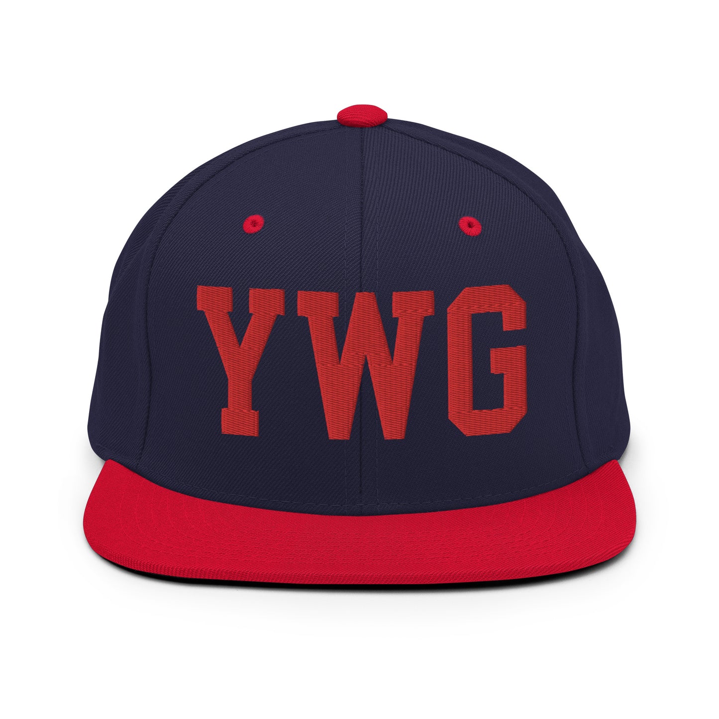 College-Style Classic Snapback Hat • Red • YWG Winnipeg • YHM Designs - Image 19