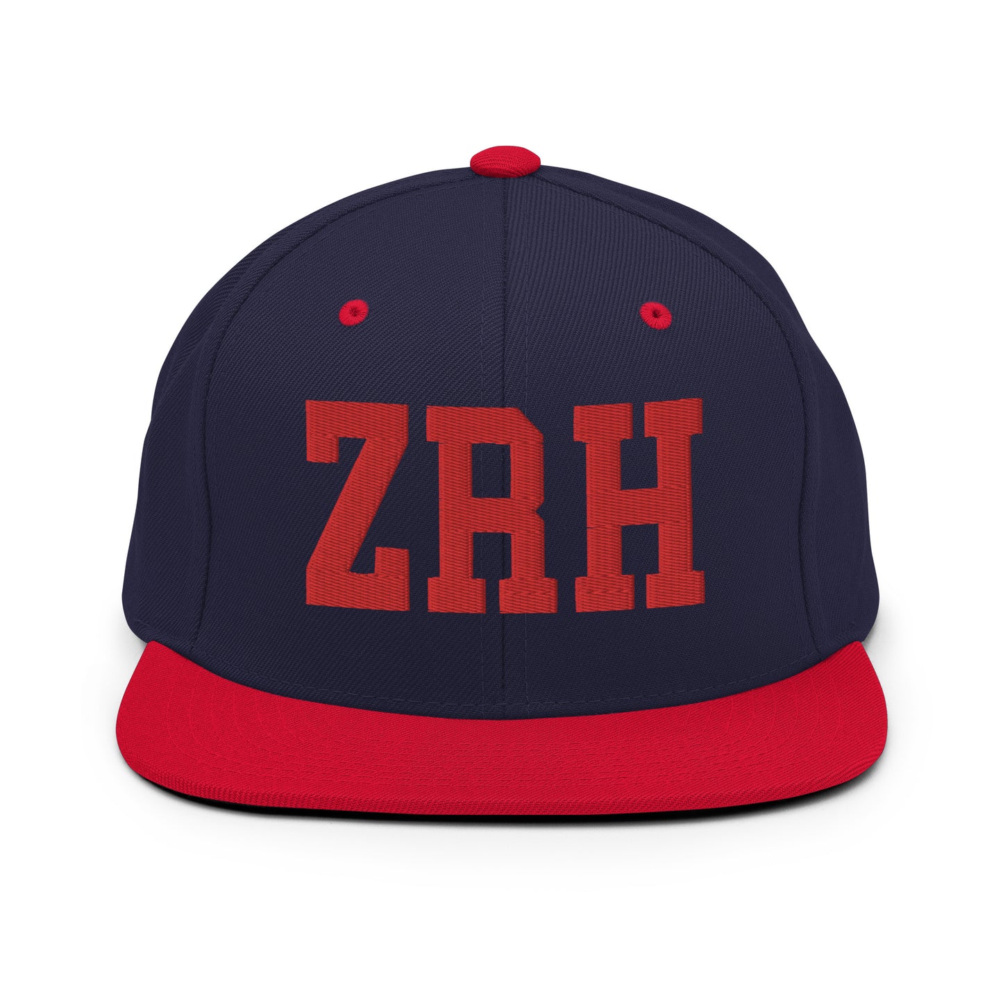 College-Style Classic Snapback Hat • Red • ZRH Zurich • YHM Designs - Image 19