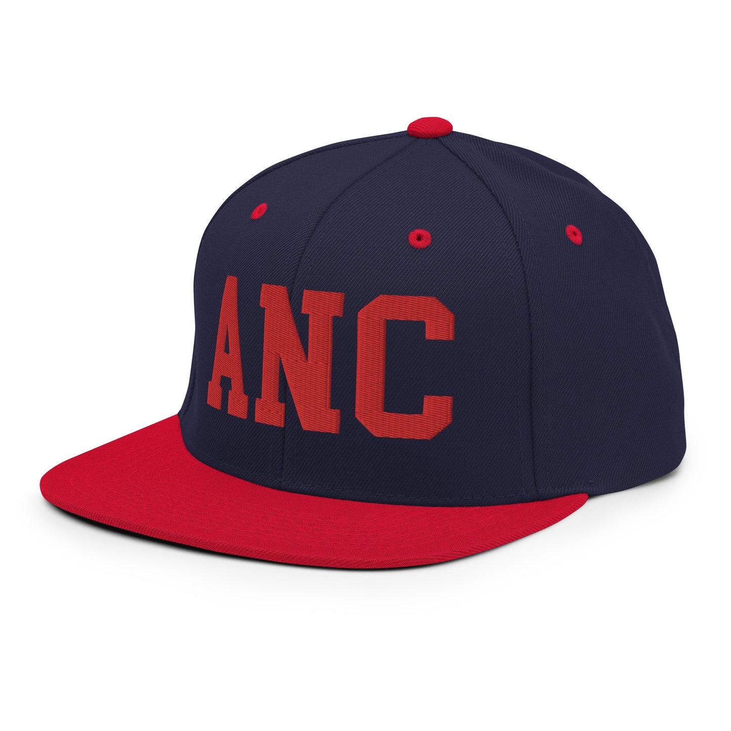 College-Style Classic Snapback Hat • Red • ANC Anchorage • YHM Designs - Image 21