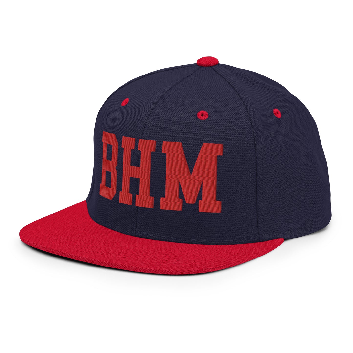 College-Style Classic Snapback Hat • Red • BHM Birmingham • YHM Designs - Image 21
