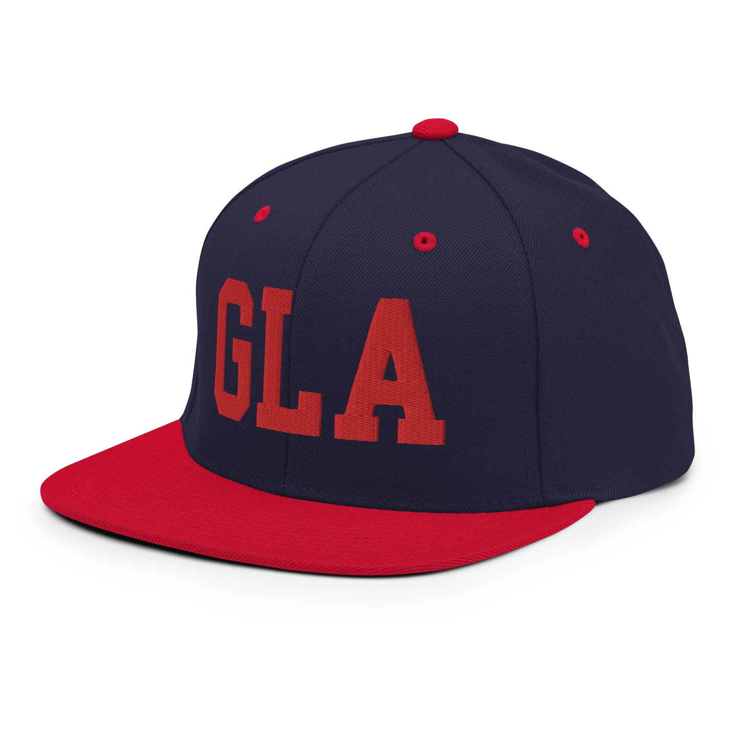 College-Style Classic Snapback Hat • Red • GLA Glasgow • YHM Designs - Image 21
