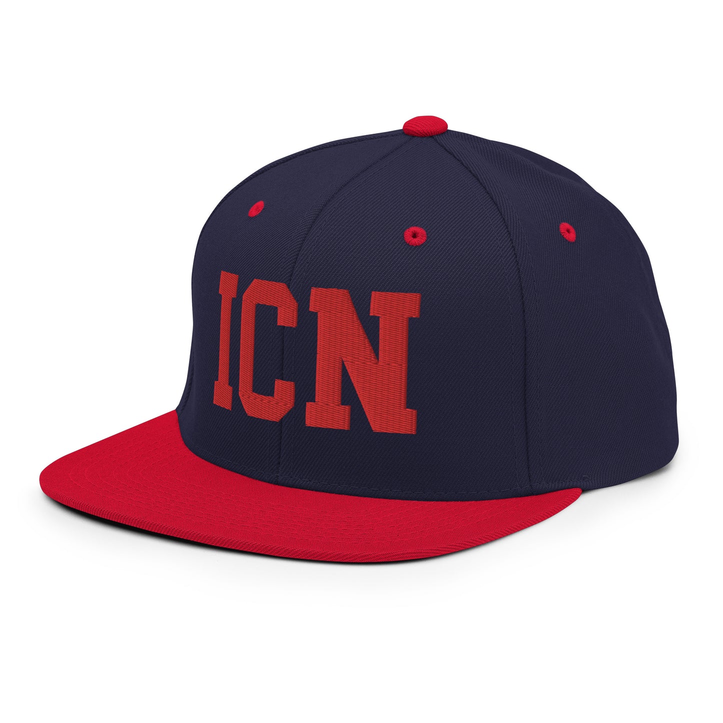 College-Style Classic Snapback Hat • Red • ICN Seoul • YHM Designs - Image 21