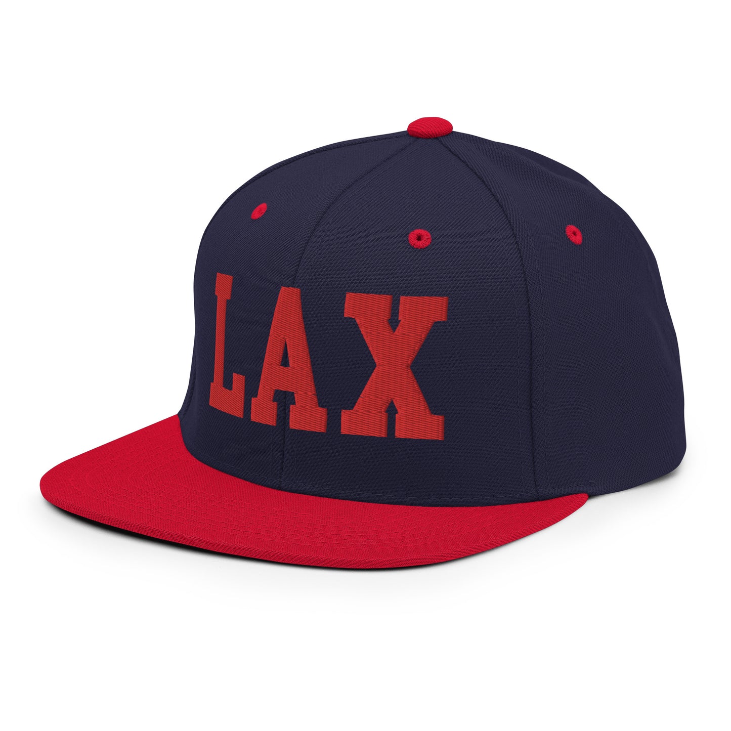 College-Style Classic Snapback Hat • Red • LAX Los Angeles • YHM Designs - Image 21