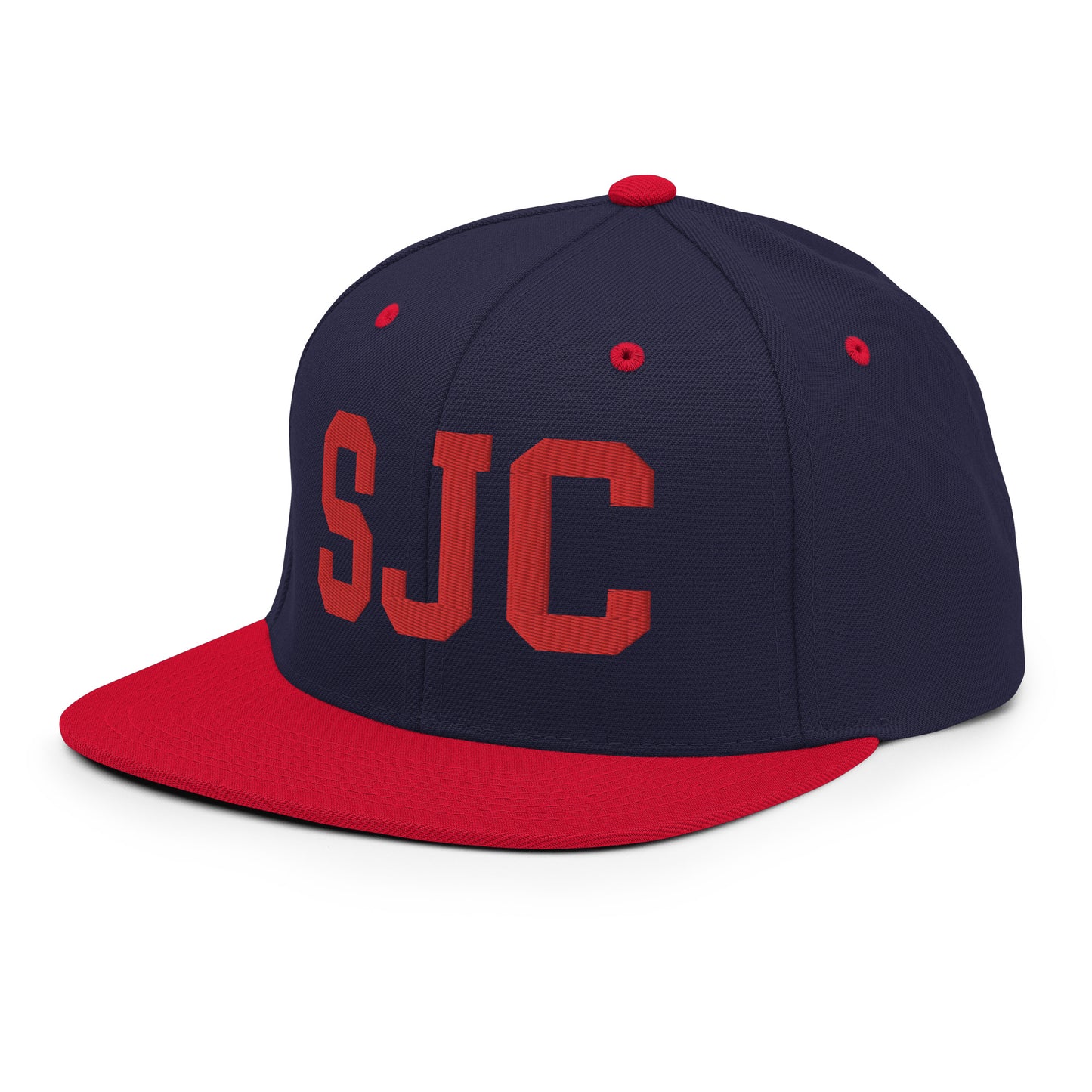 College-Style Classic Snapback Hat • Red • SJC San Jose • YHM Designs - Image 21