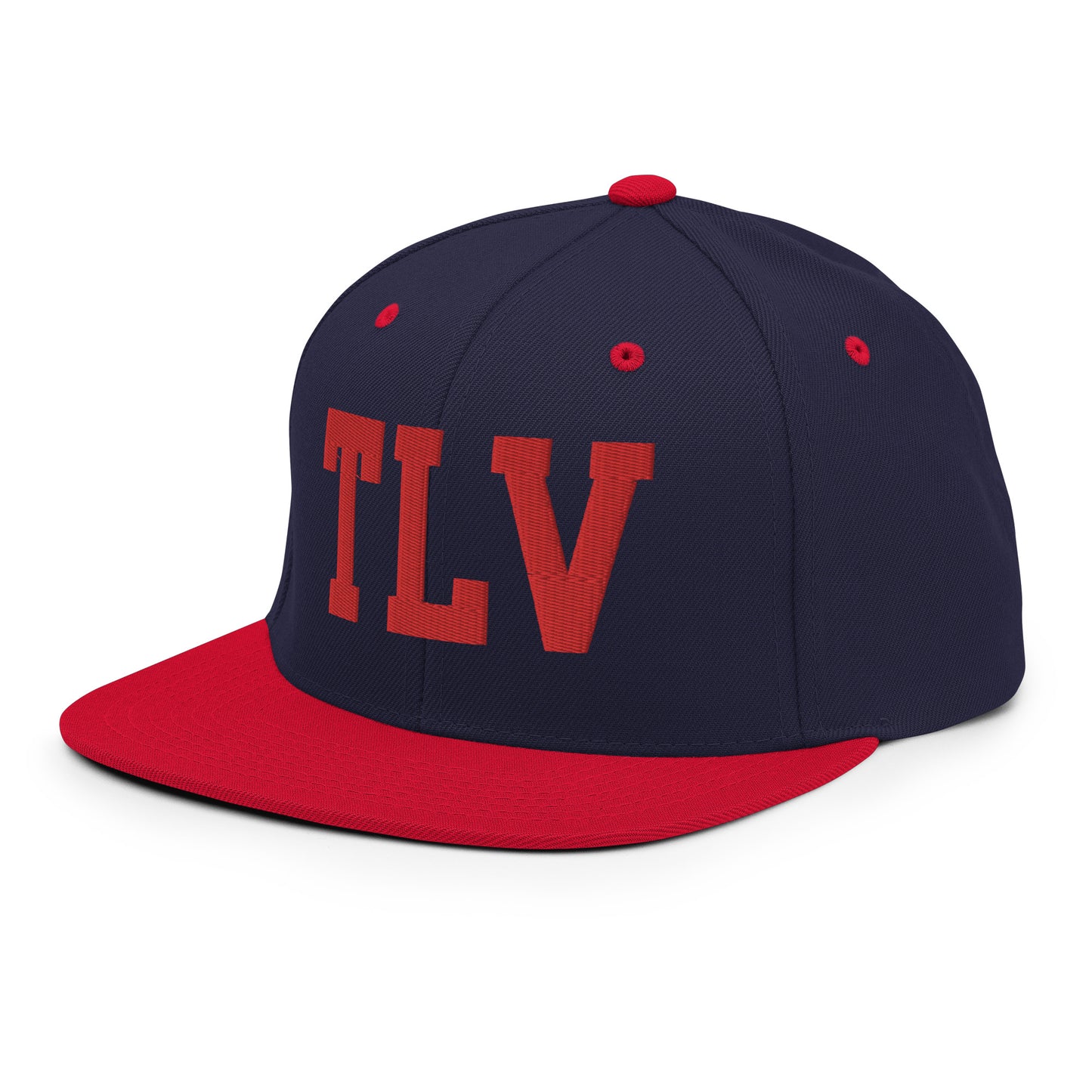 College-Style Classic Snapback Hat • Red • TLV Tel Aviv • YHM Designs - Image 21